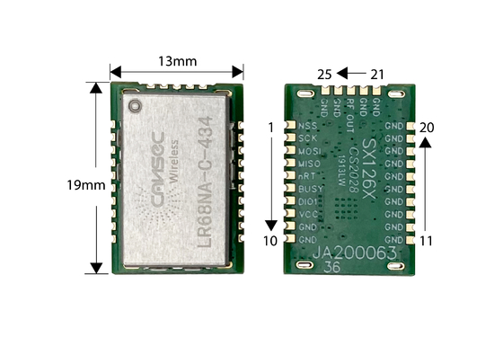 Cansec Wireless LR68NA-C SEMTECH LLCC68 Μακροδιάρρηξη Lora Module Smart Home IoT Λύση 434M//868M/915M Sub-1 GHz