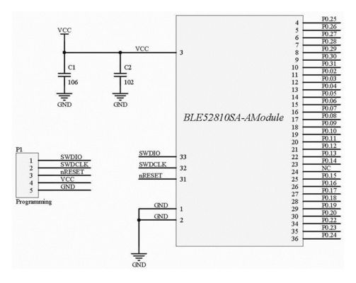 160M 1uA Βόρεια RF Μονάδα BLE Transceiver Μονάδα Αυτοματοποιημένη Διαχείριση Ενέργειας BLE52810SA-A